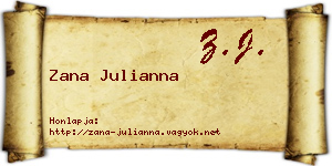 Zana Julianna névjegykártya